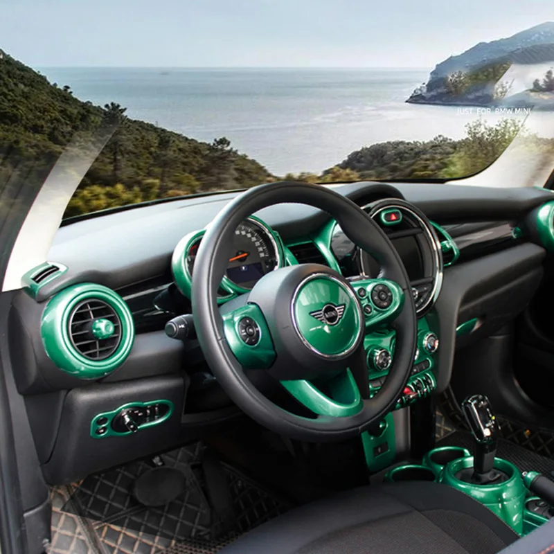 

Car Central Control Instrument Panel Cigarette Lighter Decorative Shell For MINI COOPER F55 F56 F57 Inner Door Handle Stickers