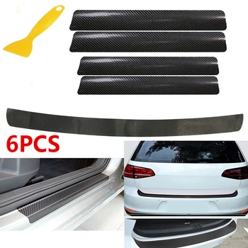 

Sill Auto Set Kit Lip Protection Decals Car Rear Bumper Sticker Decors Styling Accessories Replacement Vinyl Black