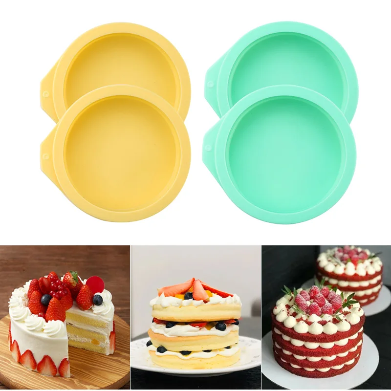 

4/6/8inch Silicone baking mold Layered Cake Mold Food Grade Silicone Muffin Mold Cake Mousse Tools Kitchen Cookie Baking Mold