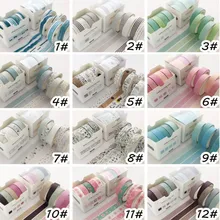

5Rolls/box 12 Styles Solid Color Washi Tape Set Decorative Masking Tape Cute Decoration Scrapbooking Adhesive Sticker Tape