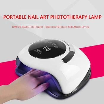 

YMJR 120w Nail Phototherapy Machine Dual Light Source Intelligent Sensor Phototherapy Lamp Quick Dry Nail Dryer
