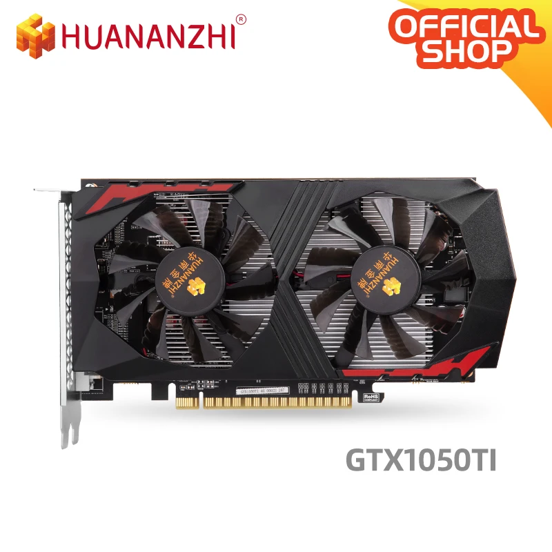HUANANZHI GTX 1050TI 4G tarjeta de gráficos 128Bit GDDR5 DVI DP HDMI Compatible con 14Nm 768nits GTX 1050TI 4G Video Coche
