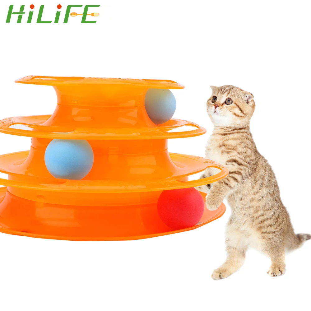 HILIFE кошка игрушки три Помпона до уровня башня треков диска Кот интеллект развлечений тройной оплатить диск тренировка развлечение пластина