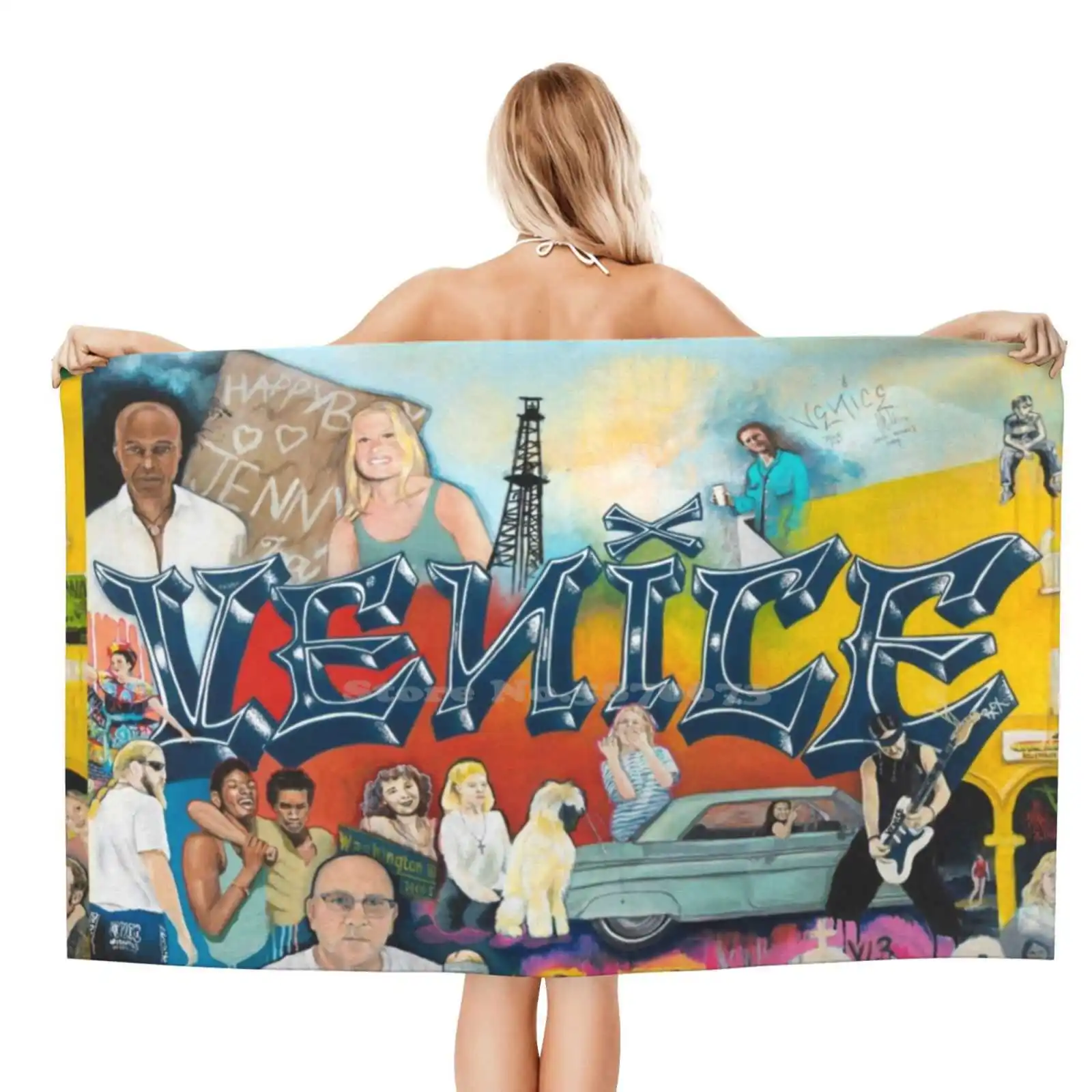 West Of Lincoln By Rut Chase Asciugamano Doccia Morbido Personalizzato Venice Venice Beach V13 Rut Chase West Of Lincoln West Of Lincoln