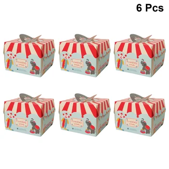 

Circus Theme Cake Boxes Colorful Clown Packing Case Card Paper Portable Baking Container Diy Gift Box Birthday Party Supplies