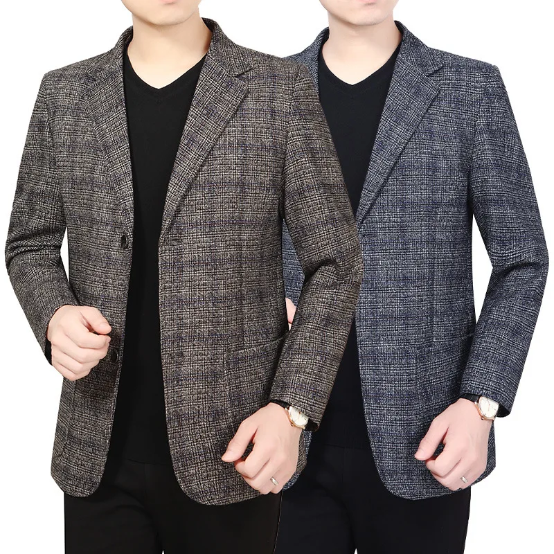 

Shanghai New Europe Sang 2020 Autumn And Winter Middle-aged MEN'S Thin Suit Plaid Suit