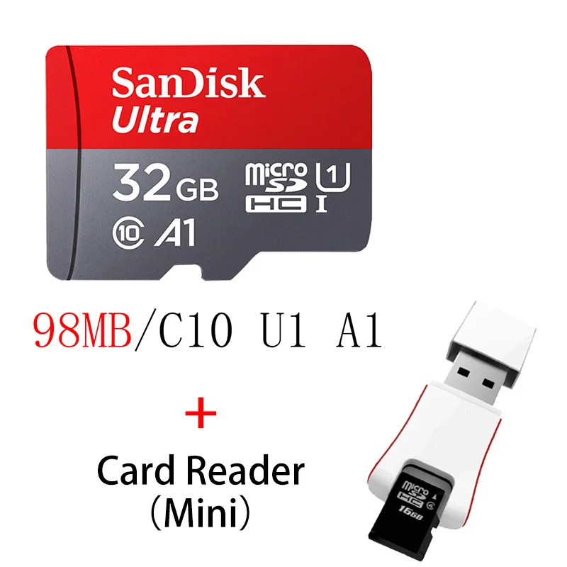 Sandisk Ultra Micro SD 128 ГБ 32 ГБ 64 Гб 256 Гб 16 Гб 400 Гб Micro SD карта SD/TF флэш-карта памяти 32 64 128 Гб microSD для телефона - Емкость: QUNC-032G-KT2-CA1001