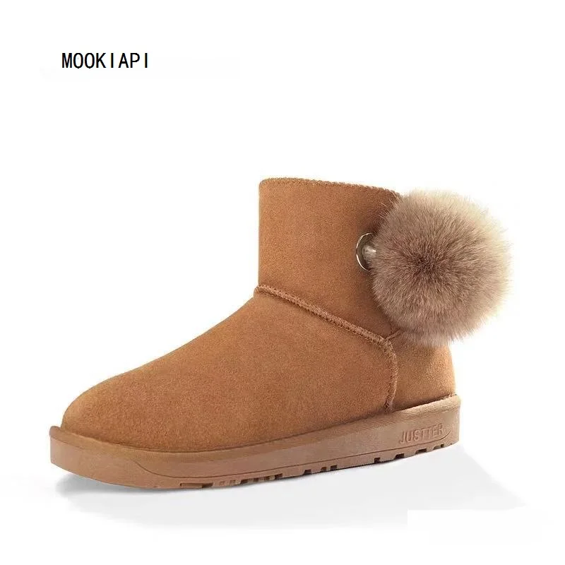 

Австралийские зимние сапоги высшего качества в 2019 году, настоящая воловья кожа, короткие плюшевые женские сапоги, бесплатная доставка, короткая женская обувь, искусственная кожа