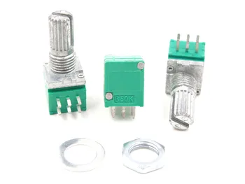 

5pcs RK097G Single Unit 6PIN with switch amplifier eal potentiometers c Handle length 15MM with nuts 5K 10k 20K 50K 100K