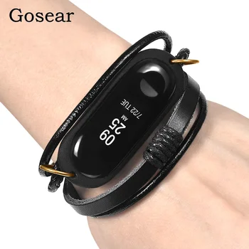

Gosear Smart Watch Protective TPU Case Cover Protector with Braided Bracelet Strap Replacement for Xiaomi Mi Band 3 Miband3 Mi3