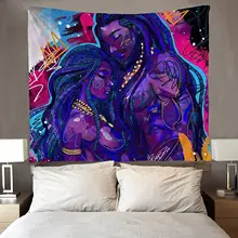 Хиппи искусство африканские американские женщины любовник пара гобелены настенные Висячие для спальни гостиной