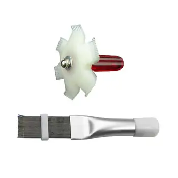 

2Pcs Condenser Comb Stainless Steel And Plastic Fin Comb Brush For Air Conditioner Blade Cooling Straightening Cleaning Tool