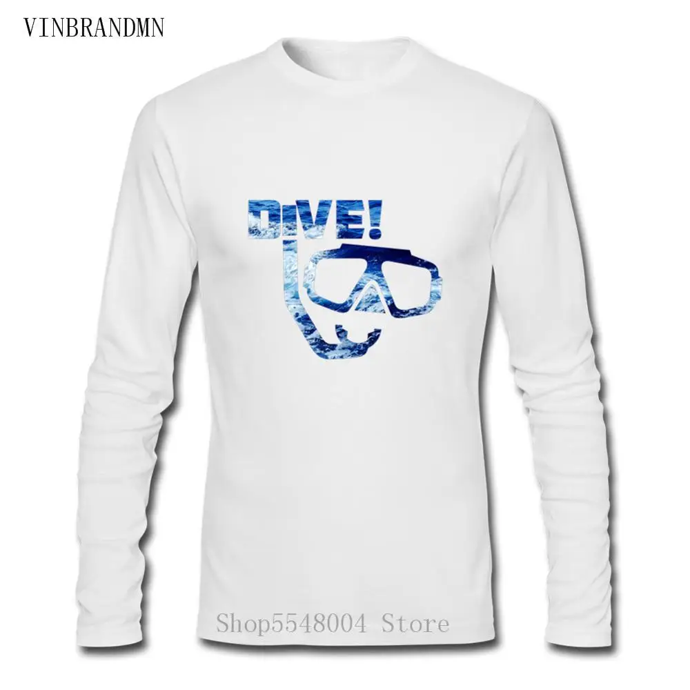 Adventure Ocean Sailing Swimming Nature Diving Frogman Tee 2020 New Pure Cotton Long Sleeve Hip Hop Fashion Scuba Diver T-Shirt | Мужская