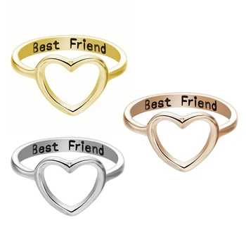 

Hot Women Love Heart Best Friend Ring Promise Jewelry Friendship Rings Girl Gift dropshipping