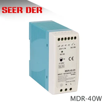 

MDR-40W Single output Din Rail AC 220V to 12v DC 3.3A 40W / 24V 1.5A switching power supply
