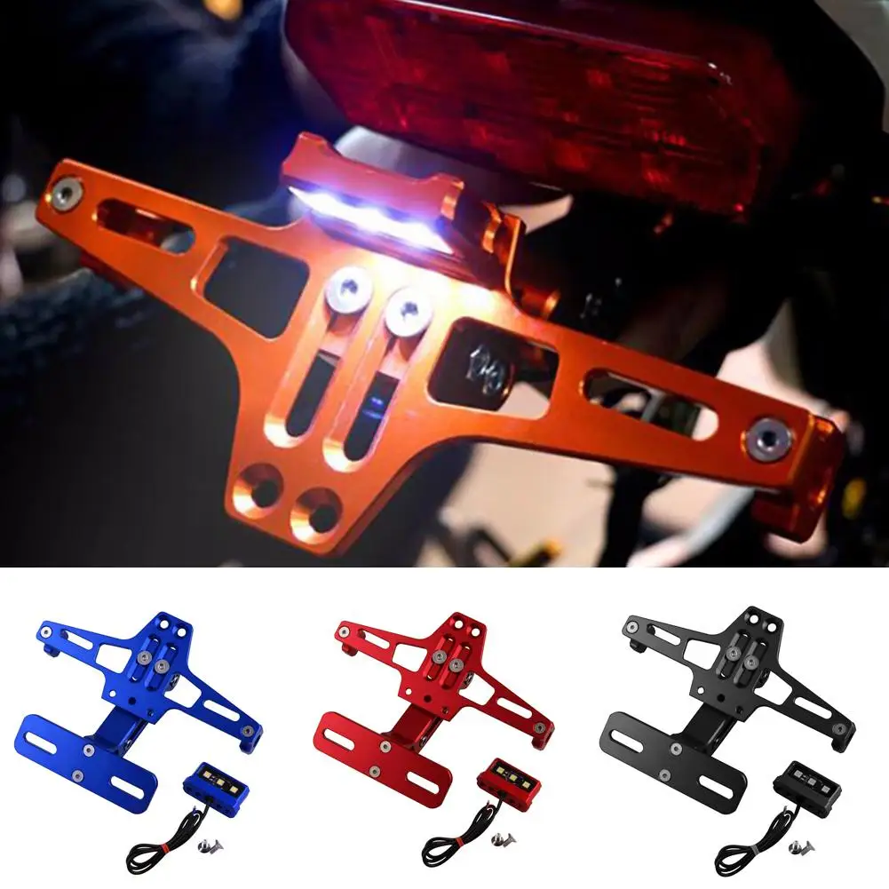 

Universal CNC Motorcycle Adjustable License Number Plate Frame Holder Bracket Universal Rotatable Number Plate Rack