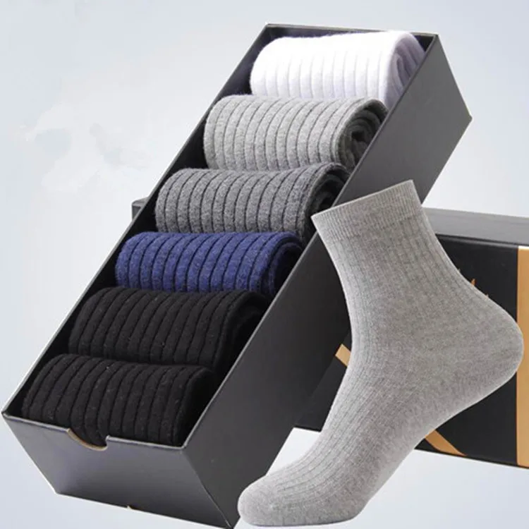 5 Pairs of Medium-sized Cotton Socks Wholesale Men's Pure-color Socks Business Socks Socks Men Harajuku
