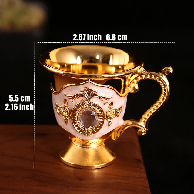 Mini Spirits Wine Glases Cup Vodka Alloy Portable Personalized Diamond Pattern 30ml Wedding Tumbler Bar Home Decoration Gift 30ml  1oz