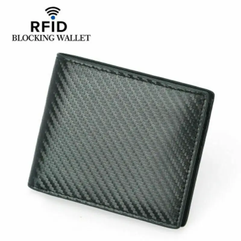 Herren RFID echt Leder geldbёrse портфель Portemannaie Schwarz querformat