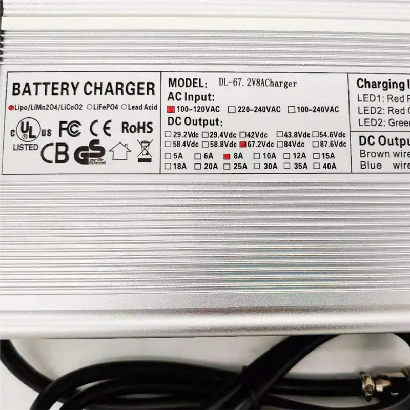 США стандарт 67 2 V 8A быстрое зарядное устройство для Dualtron Электрический