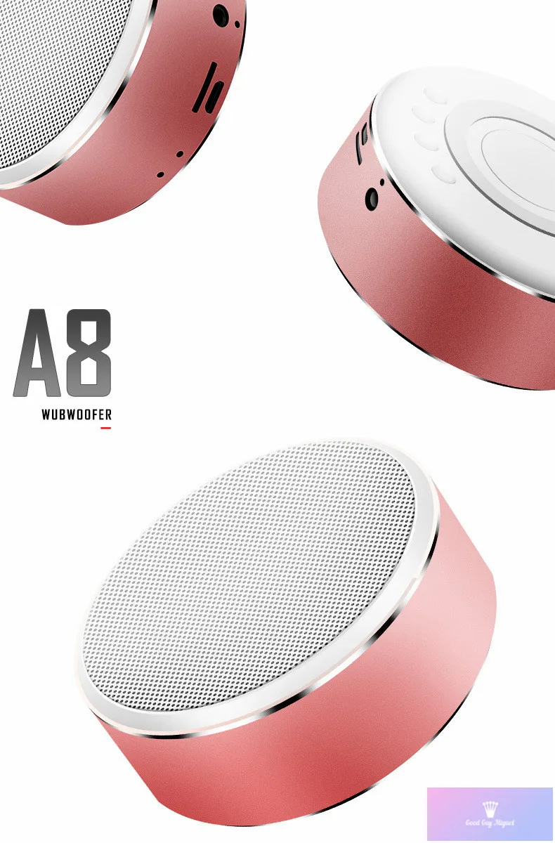 360 градусов объемный стерео беспроводной Bluetooth динамик Поддержка громкой связи AUX TF карта металлический корпус для мобильного портативного