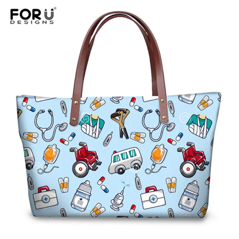 FORUDESIGNS/Для женщин Сумки Дизайнерская обувь для медсестры с узором медведя, женская сумка-тоут Повседневное с лямкой через плечо сумки для девочек Bolsa Feminina - Цвет: H5805AL