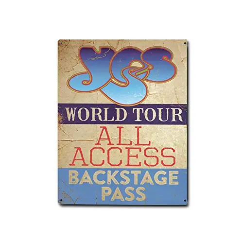 Yes World Tour Отпечатки плюс Def все доступа Ретро жестяной знак-винтажный Вдохновленный металлический знак в комплекте с винтами для подвешивания для отображения в вашем - Цвет: Yes World Tour