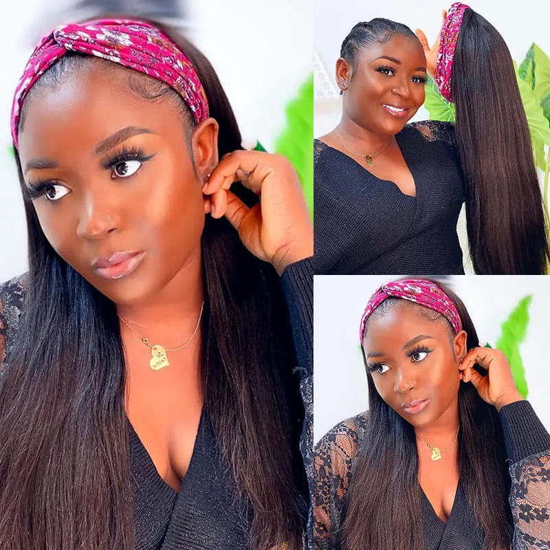 human hair headband wigs