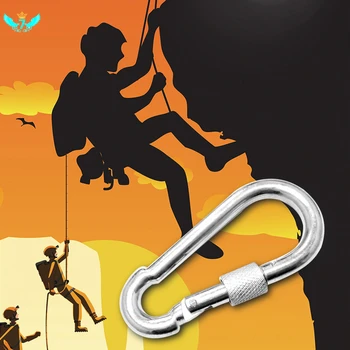 Billige Wandern 1 Stück Klettern Galvanisch Verzinkt Aluminium Legierung Karabiner Outdoor Camping Frühling Snap Clip Haken Keychain