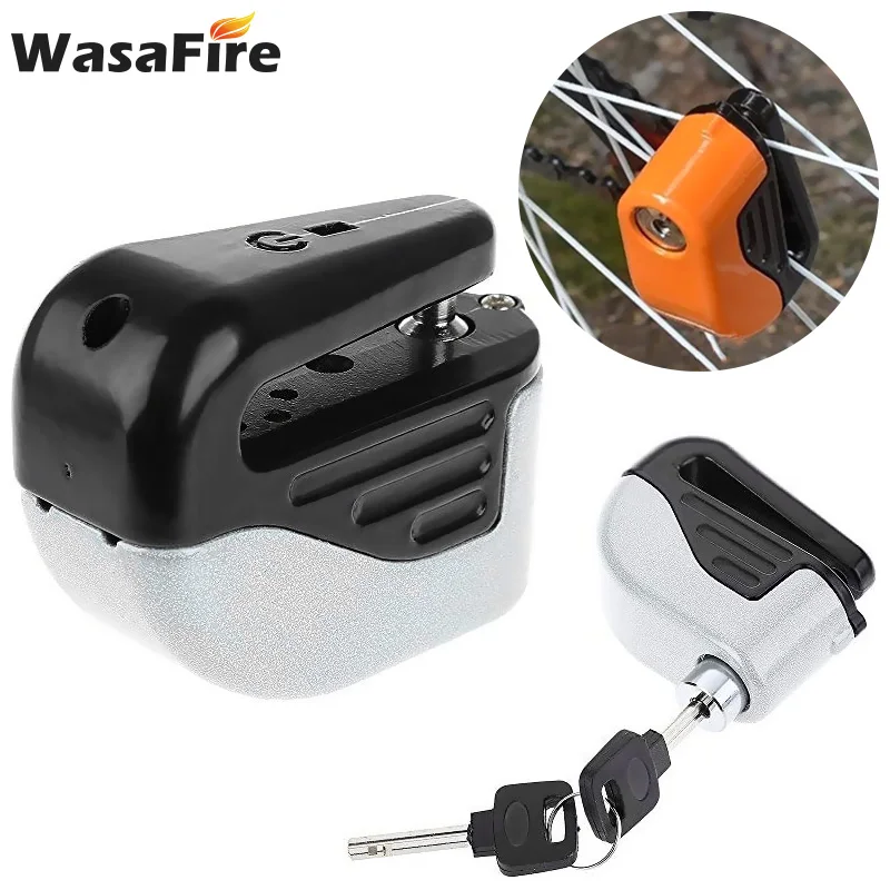 Bike Alarm Lock Alloy Steel Bicycle Disc Brake Lock 110db Loud Security