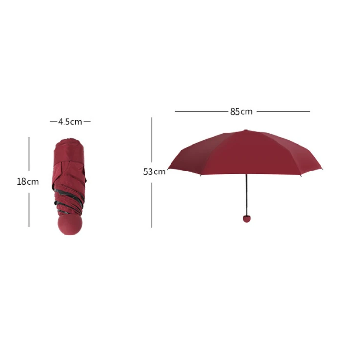 Женский зонтик капсула зонтик мини-светильник маленькие карманы Зонты анти-УФ складной компактный MK