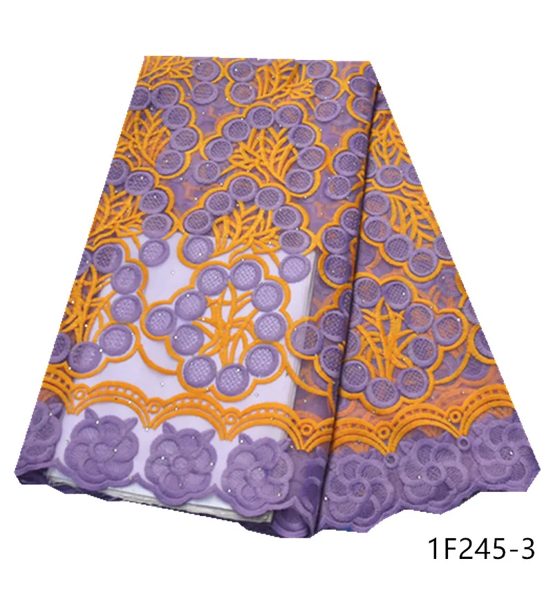 Tanie Afrykański tiul koronkowy materiał wysokiej jakości afrykański francuski z kryształkami koronkowy haft nigeryjski tiul francuski koronkowy na imprezę 1F245