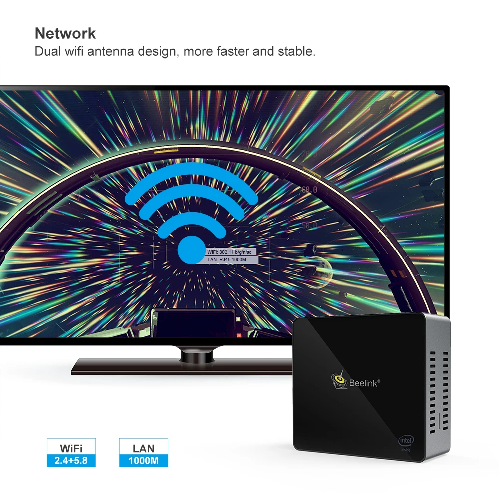 Мини ПК Beelink J45 2,4G 5G WiFi BT4.0 поддержка 4K HD H.265 1000 Мбит/с Ethernet Intel Apollo Lake процессор Pentium J4205 Мини ПК