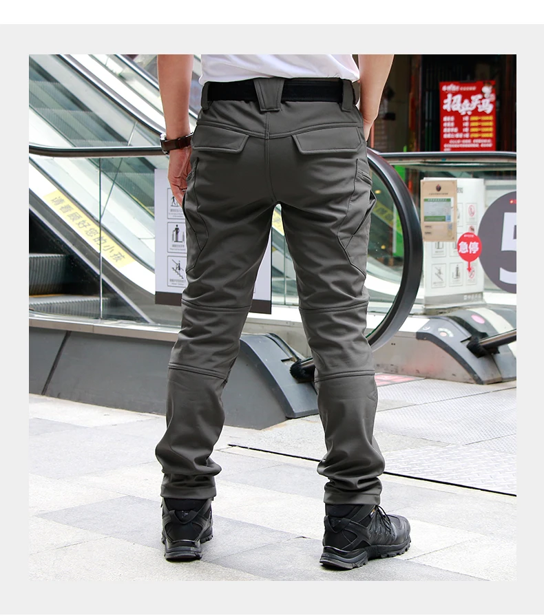 Billige 2019 Männer Neue Taktische Armee Kampf Military Camp Fisch Wanderung Trek Climb Außen soft shell wasserdichte hosen Ski TrousersFleece