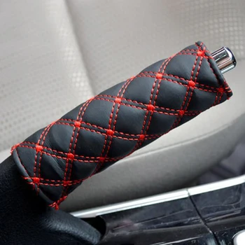 

FORAUTO PU Leather Car Hand Brake Cover Gear Shift Cover Handbrake Grips Manual Gear Head Shift Knob Collars