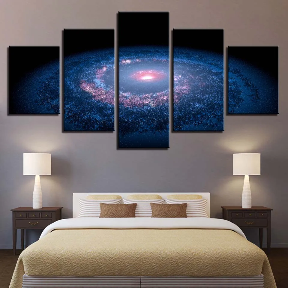Spaceman Earth Jupiter Venus Sun Moon Universe 5 Piece Wall Pictures For Living Room Canvas Painting Art Home Decor Abstract 145 | Дом и сад