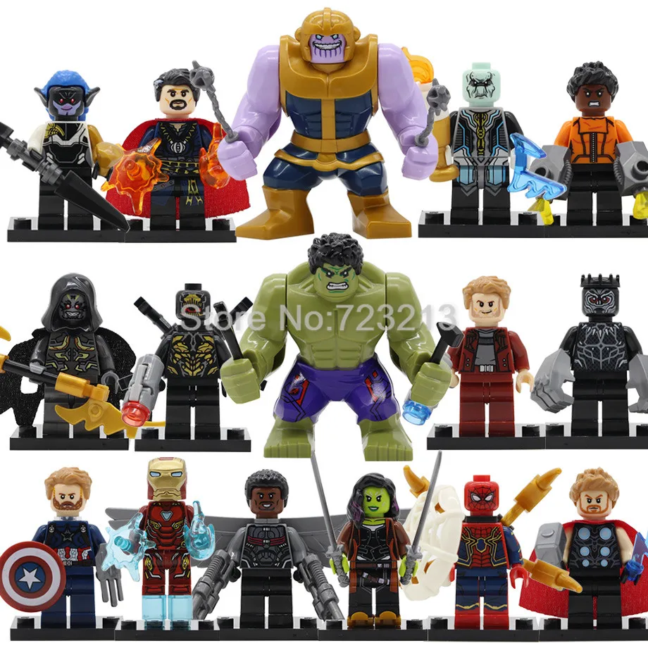 

16pcs Corvus Glaive Outrider Infinity War Iron Man Super Hero Figure Set Avengers Hulk Spider Man Building Block Toy Legoing