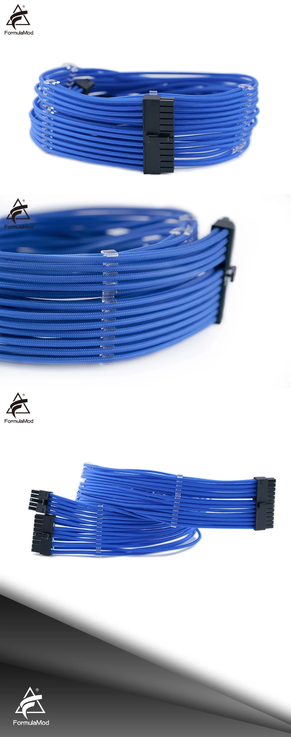 FormulaMod ASUS/Seasonic/Antec Fully Modular PSU Cable Kit, 18AWG Sleeved, Kit For ASUS/Seasonic/Antec Modular PSU, Fm-BZXZ [Please check compatibility]  