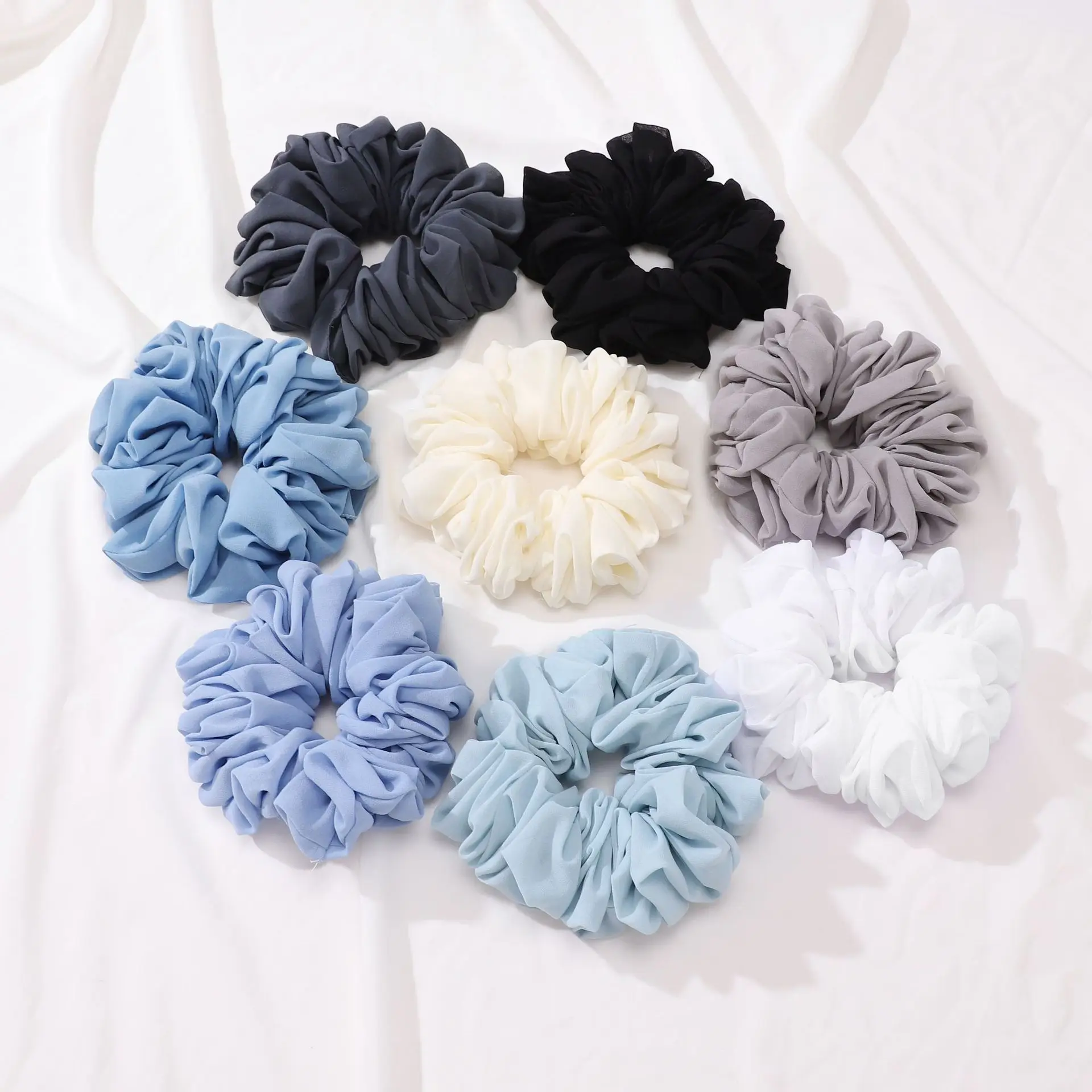 wide headbands for short hair Malaysian Bunch Hair Tie For Muslim Women Chiffon Rubber Band Beautiful Hijab Volumizing Scrunchie Large Head Scarf Accessories hair clips