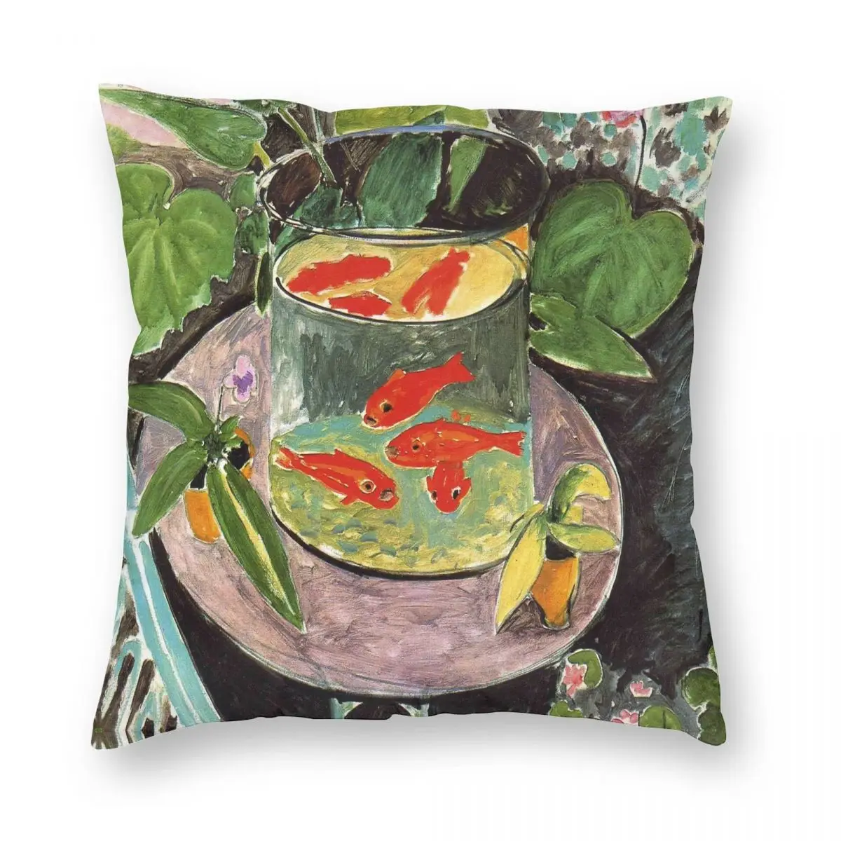 

Henri Matisse Goldfish 1911 Goldfishes Square Pillowcase Polyester Linen Velvet Pattern Zip Decor Home Cushion Case 18"