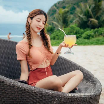 

Swimwear Women One Piece Large Size Swimsuits Woman Badpak Plus 2019 Summer Hot Swimsuit With Skirt New Japanese Korean Girls