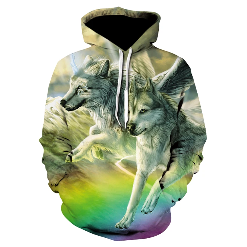 

New cool wolf autumn and winter clothes Harajuku tops and hoodies hot sale trendy men's hoodies pullovers fashion hoodies