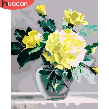 

HUACAN DIY Pictures By Number Kits Home Decoration Painting By Number Flower Drawing On Canvas HandPainted Art Gift