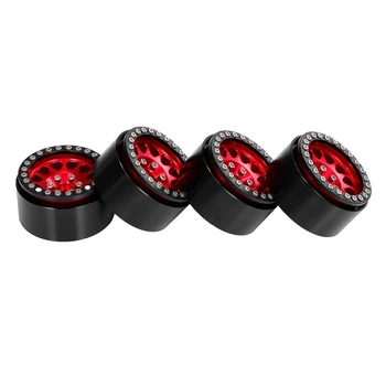 

4PCS Metal 1.9 Beadlock Wheel Rim Hub for 1/10 Traxxas Hsp Redcat Rc4Wd Tamiya Axial SCX10 D90 HPI RC Car Spare Part,Red