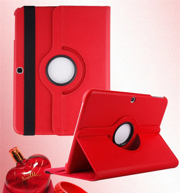 Чехол для Samsung Galaxy Tab 4 10,1 T530/T531/T535 чехол для планшета из искусственной кожи смарт-чехол с подставкой 360 Вращающийся чехол для планшета+ ручка - Цвет: red