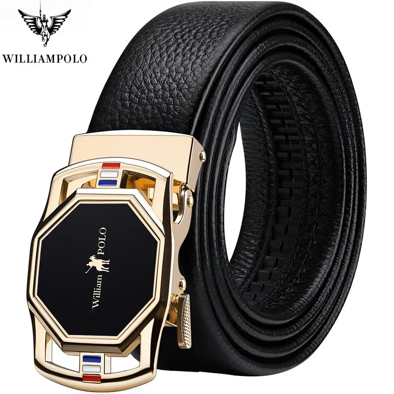 Ремень WILLIAMPOLO мужской кожаный роскошный брендовый дизайнерский пояс из