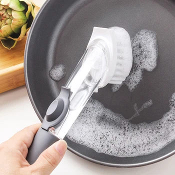 

Automatic Liquid Washing Dish Brushes Kitchen Gadgets Cleaning Brush Sink Floor Cleaning Tools Non-Stick Oil Scouring Pad