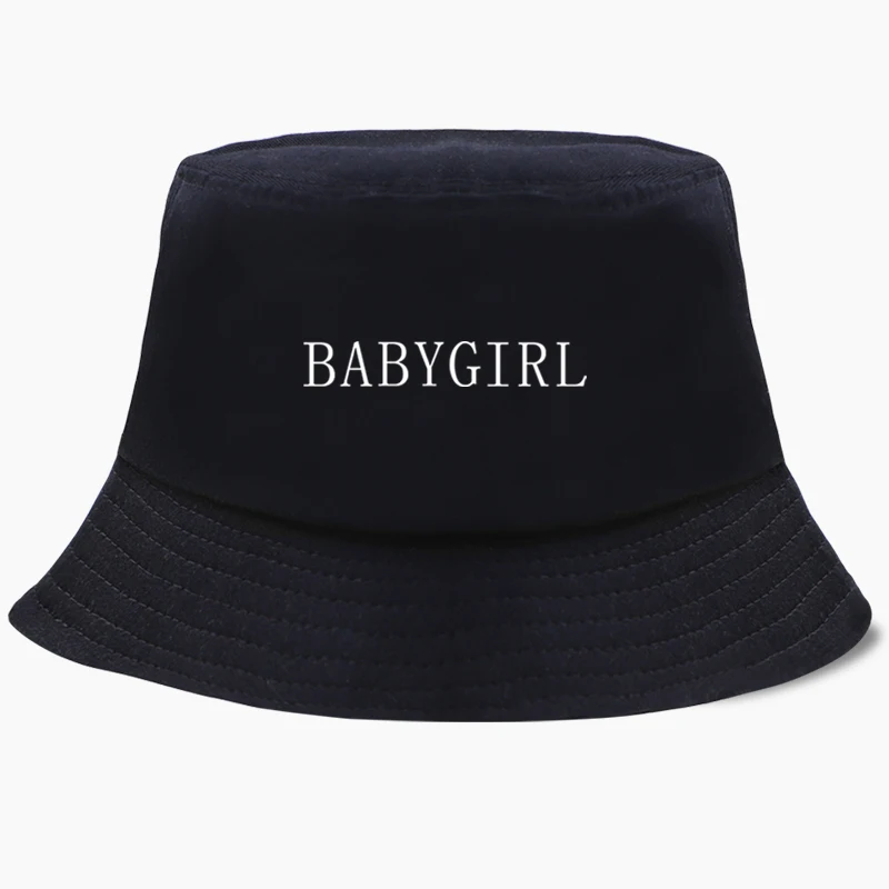 Модная Панама с черными буквами Babygirl для мужчин и женщин Летние Пляжные шапки