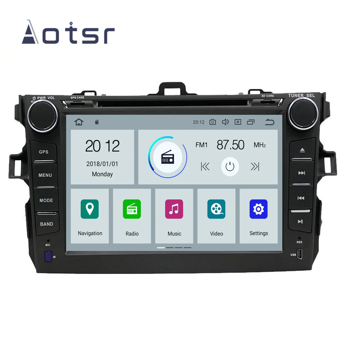 

Android 9.1 GPS Navigation 8" IPS Radio Car DVD Player For Toyota corolla 2007-2013 Multimedia Player Tape Recorder Head Unit