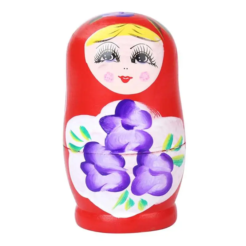 Куклы для девочек в русском Matryoshka, игрушки для родителей и детей, развивающие интерес, матрешки, ремесла для детей, подарок на день рождения - Цвет: Красный